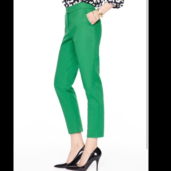 Kate Spade Margaux Cropped Pants, Lucky Green Size 6 - Picture 3 of 12